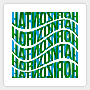 Horizontal Waves Typography (Blue Green) Magnet